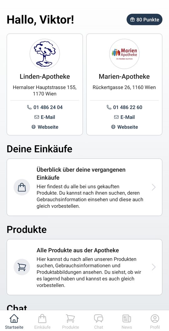 Screenshot der LiMa-Apotheken-App